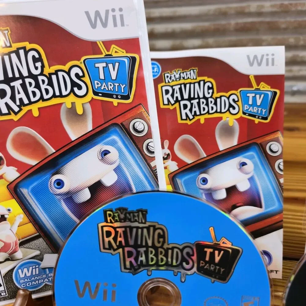 2 GAMES RAYMAN RAVING RABBIDS 2 & TV PARTY Nintendo Wii Minty (READ!!!)